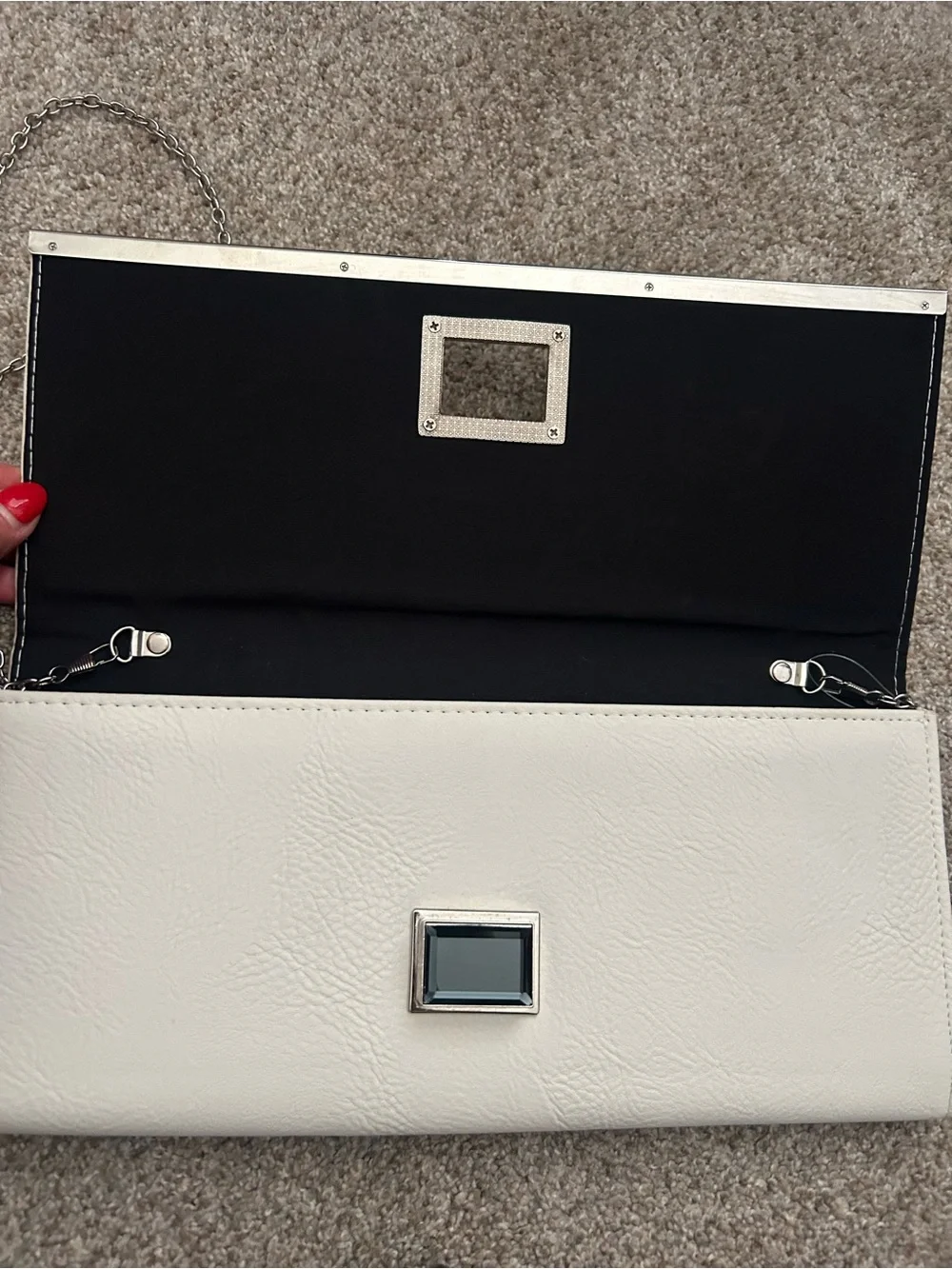 White tailored original vintage handbag clutch